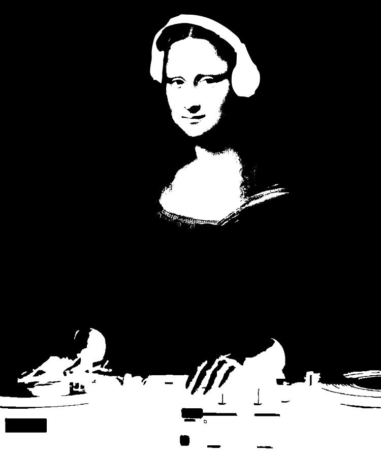 DJ Mona LIsa Funny Mona Lisa Digital Art by Handcraftline Desings - Pixels