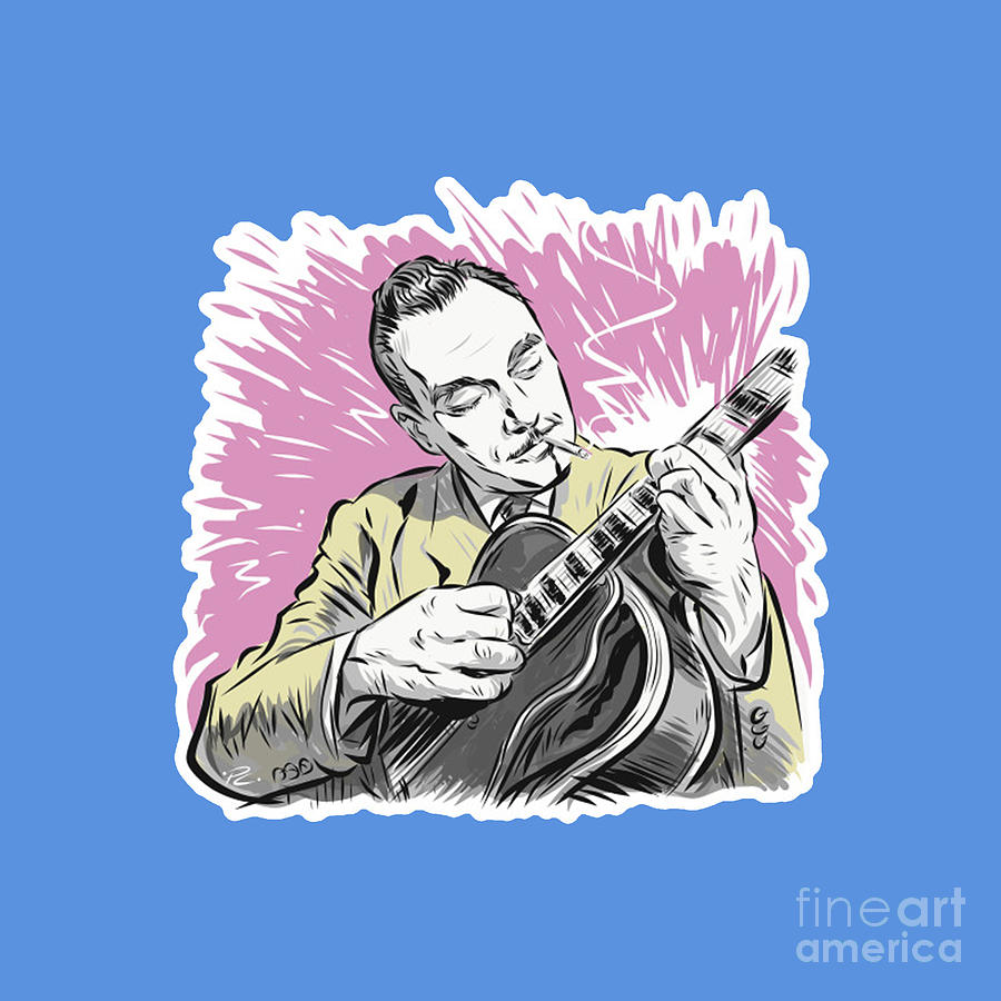 Django Reinhardt Drawing by Connie A Stephenson