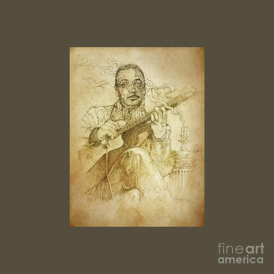 Django Reinhardt Drawing by Sandra J Phillips | Fine Art America