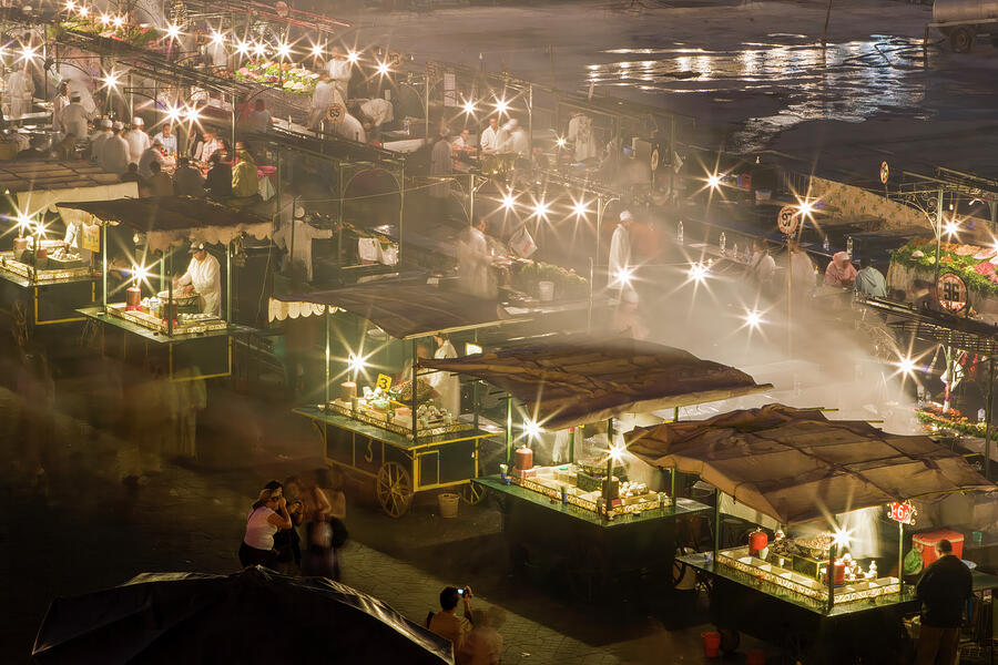 Djemaa El Fna Restaurants at Night Photograph by Bill Chardon Djemaa El Fna Restaurants at Night Photograph by Bill Chardon