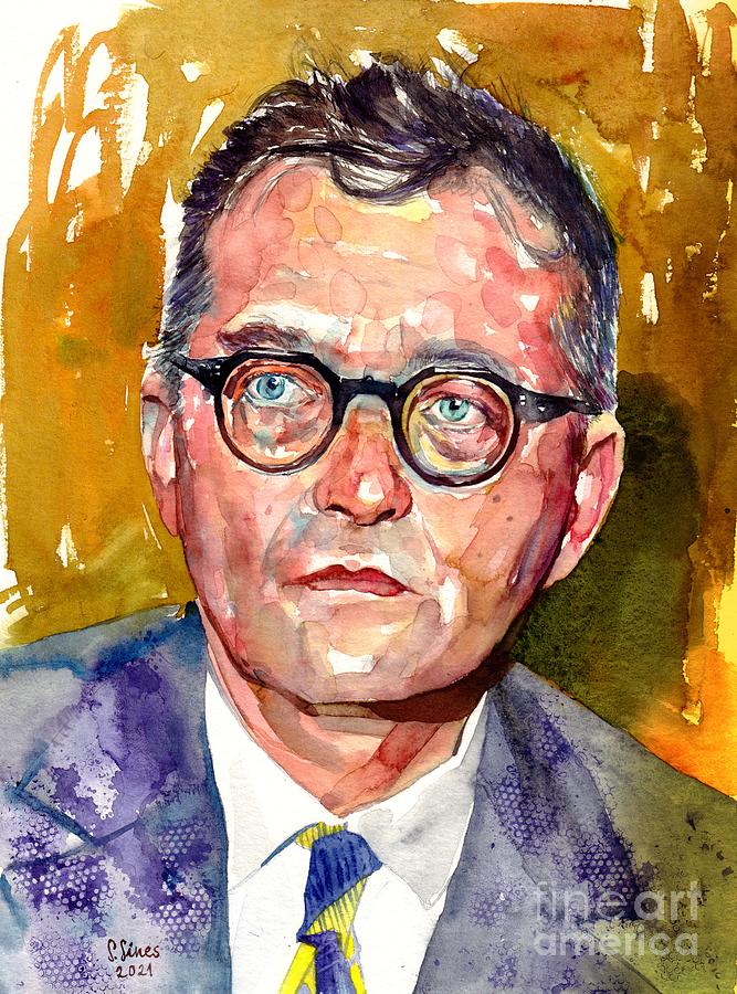 Music Painting - Dmitri Shostakovich Portrait by Suzann Sines
