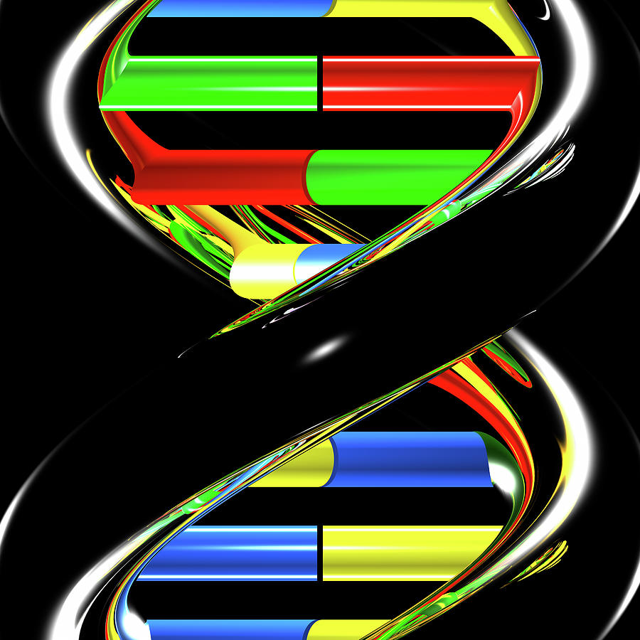 Dna 24 Semi-abstract Digital Art by Russell Kightley
