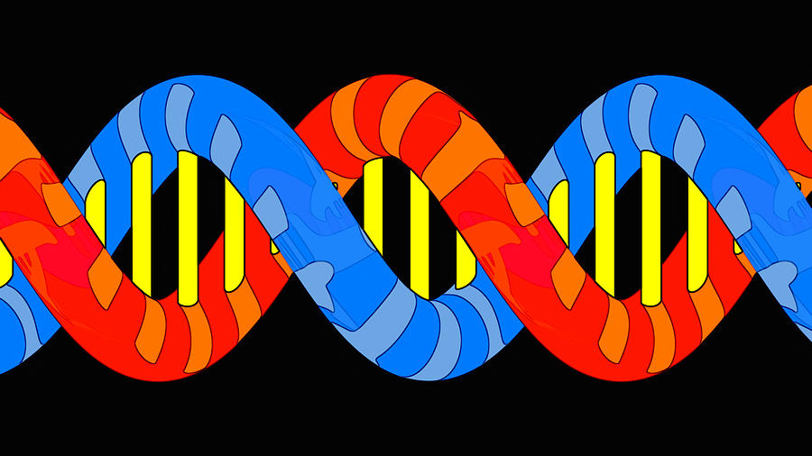 DNA Abstract bright Digital Art by Russell Kightley