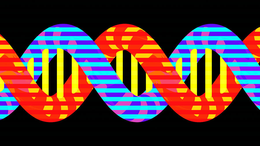 DNA Abstract Pop Art Digital Art by Russell Kightley
