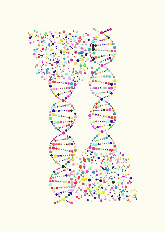 Dna Art Print Double Helix Science Digital Art by Wrenn Huber - Fine ...