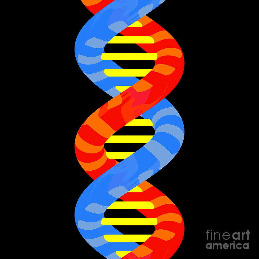 DNA Bright Flat Digital Art by Russell Kightley