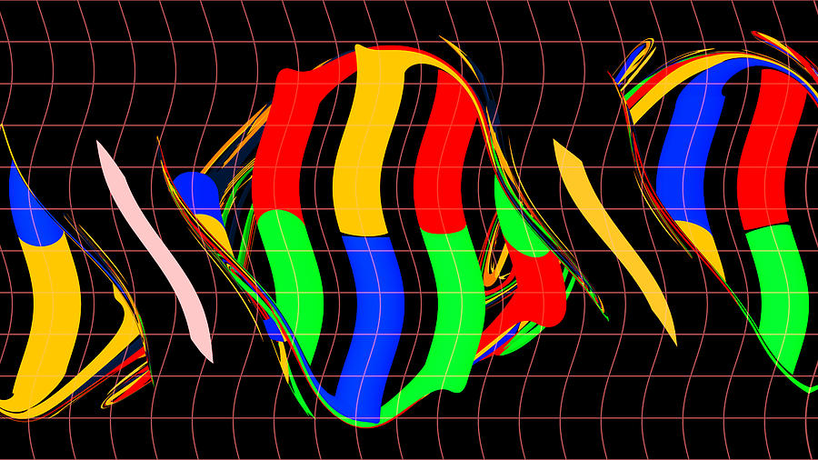 DNA Dancing Grid Digital Art by Russell Kightley