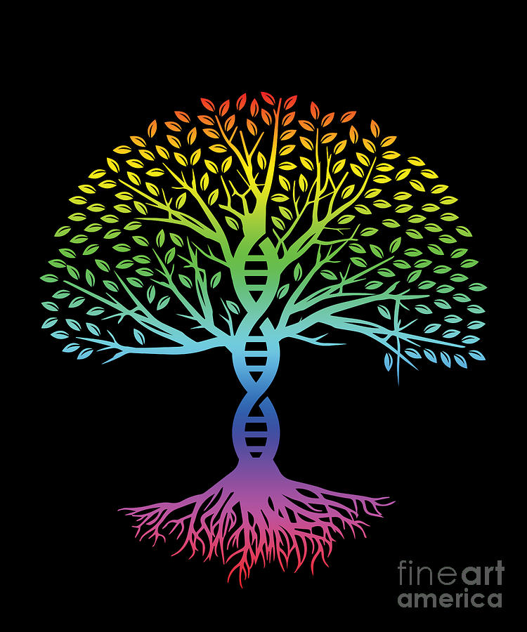 DNA Tree Colorful Meditation Yoga Zen Asana Gift Digital Art by Thomas ...