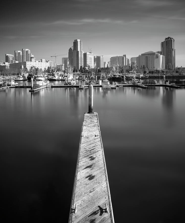 San Diego Photograph - Dock and Downtown San Diego by William Dunigan
