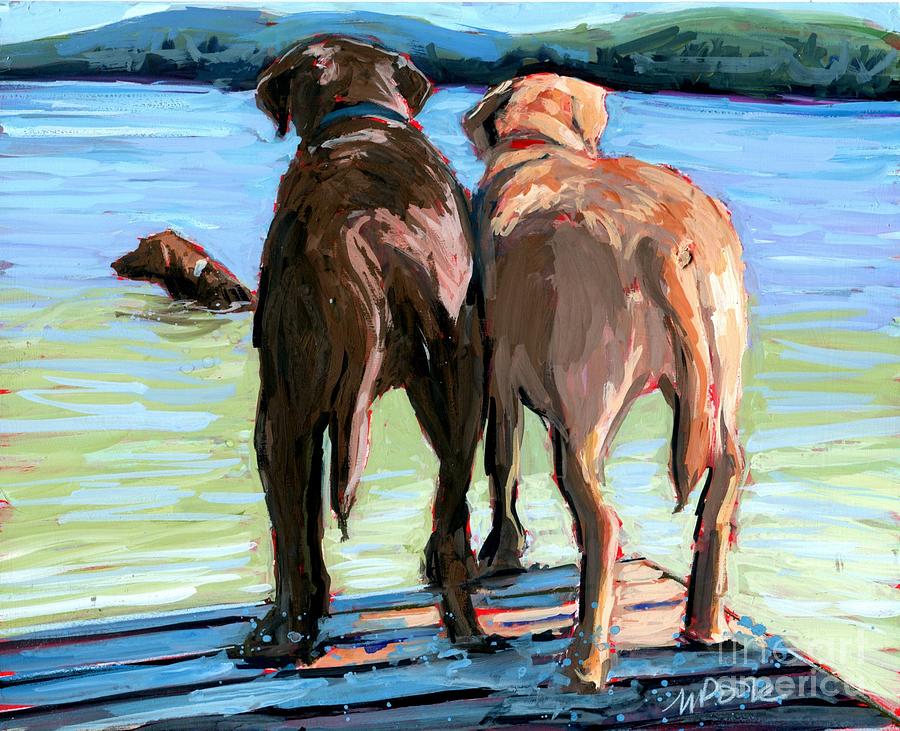 Dock Dogs Painting by Molly Poole