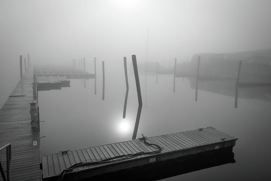 Dock Floats in Fog Photograph by Mark Roger Bailey