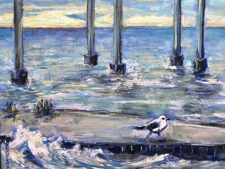 Dock Friend Painting by Mary Schiros