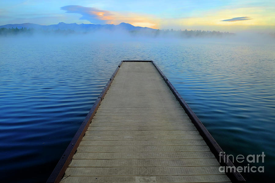 Dock on Lake Early Morning Mist  Photograph by Lane Erickson