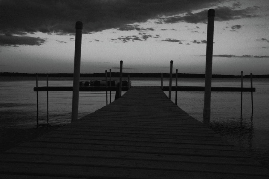 Dock on leech lake BW Photograph by Stuart Manning