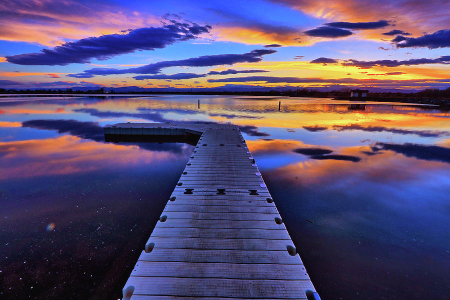 Dock Under The Sunset Photograph