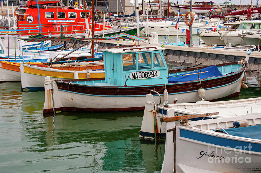 Docked Fishing Boats in Cassis Photograph by Bob Phillips