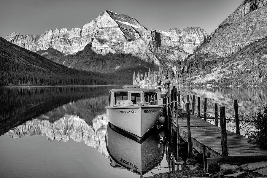 Docked Morning Eagle BW Photograph by Harriet Feagin