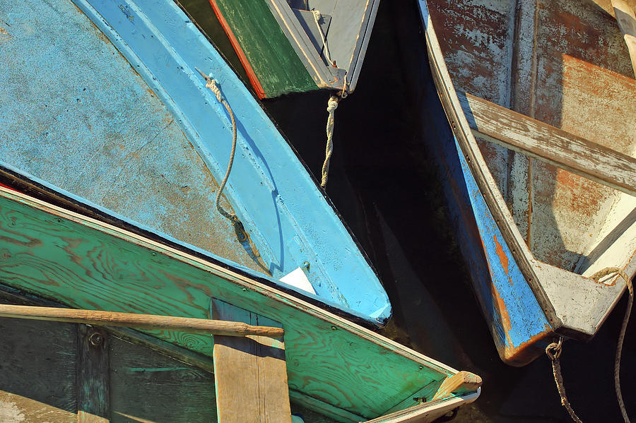 Docked Rowboats - Rockport Massachusetts Photograph by Joann Vitali