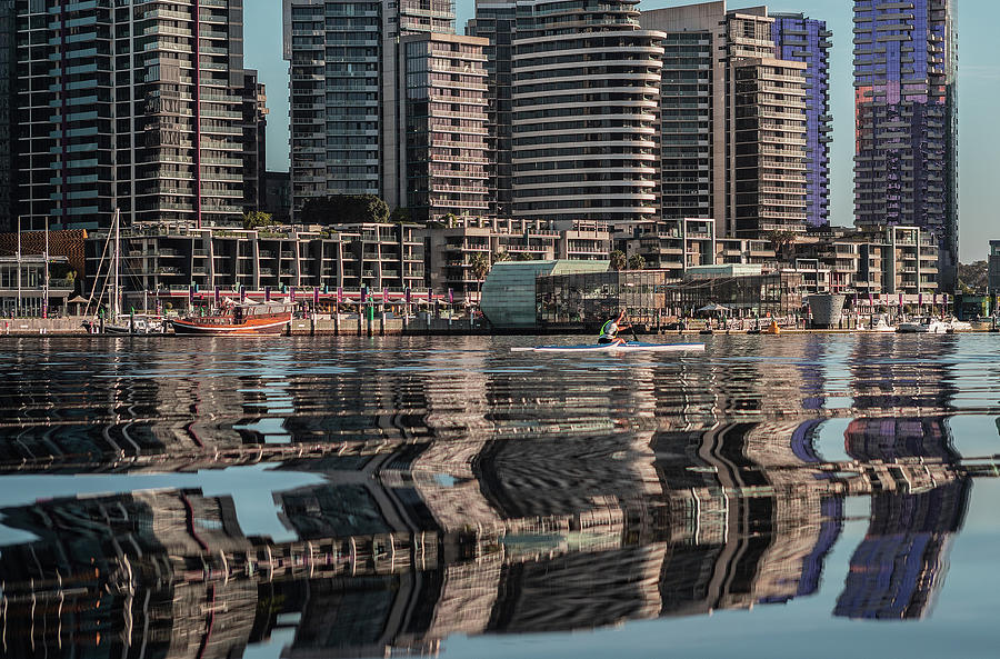 Melbourne Photograph - Docklands Reflections by Leigh Henningham Melbourne Photograph - Docklands Reflections by Leigh Henningham