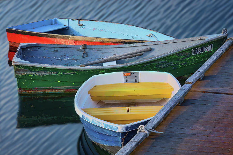 Dockside Rowboats - Rockport Harbor - Massachusetts Photograph by Nikolyn McDonald