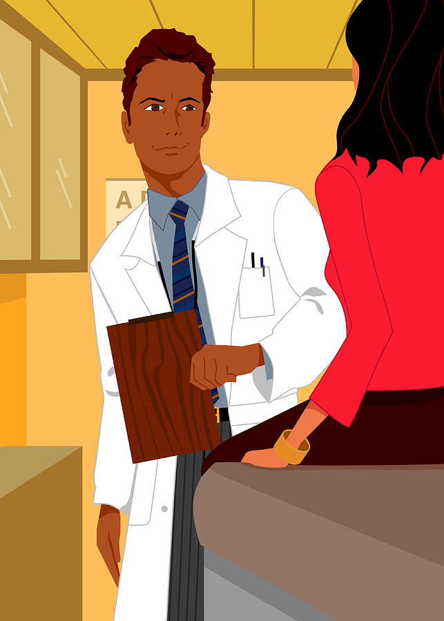 Doctor and patient in office Drawing by Greg Paprocki