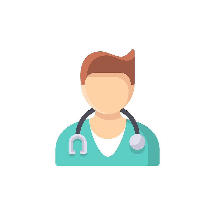 Doctor Flat Icon. Pixel Perfect. For Mobile and Web. Drawing by Rambo182