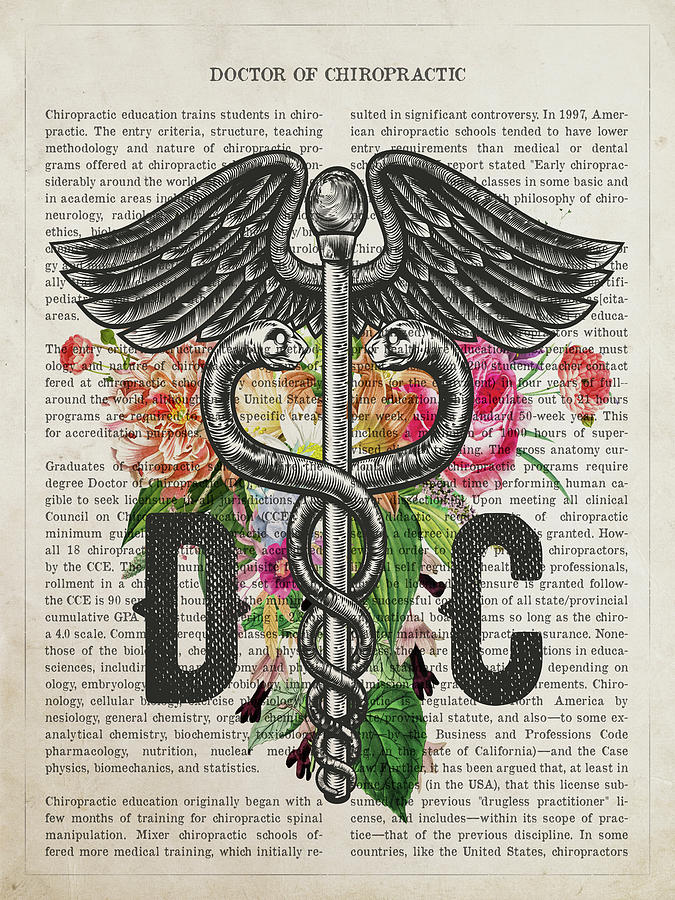 Doctor Of Chiropractic With Flowers Print Dc Digital Art