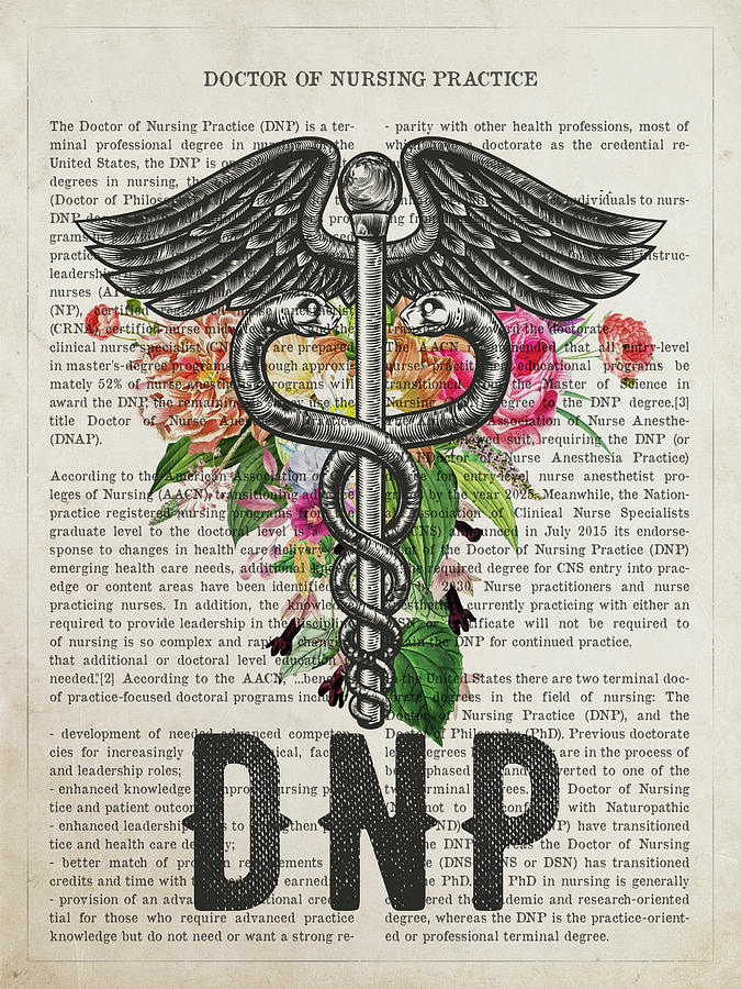 Doctor Of Nursing Practice  With Flowers Print Dnp Digital Art