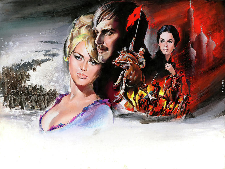 Omar Sharif Mixed Media - Doctor Zhivago, 1965 - art by Georges Allard #1 by Movie World Posters