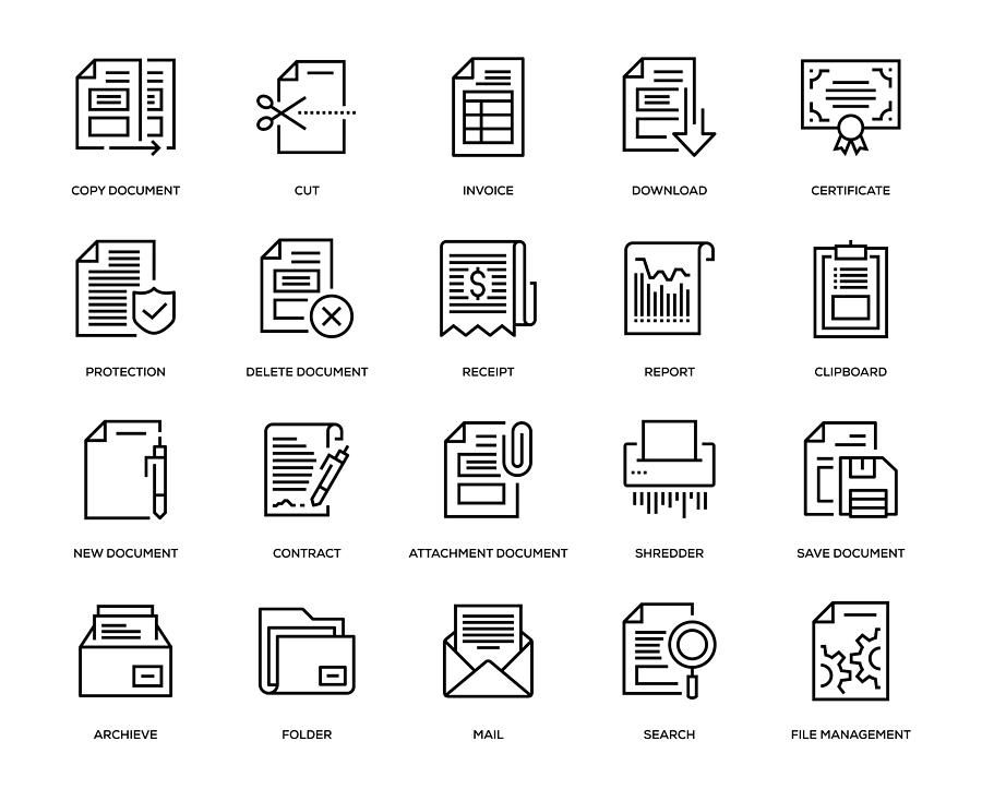 Document Icons Icon Set Drawing by Enis Aksoy