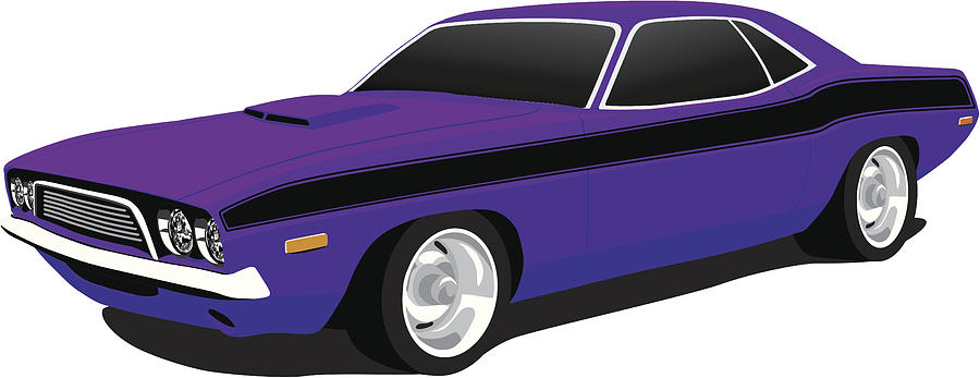 Dodge Challenger from 1973 Drawing by Schlol
