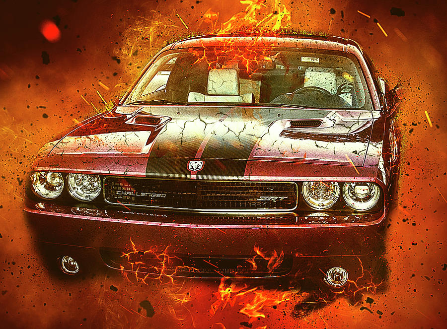 Dodge Challenger On Fire Photograph by Paul Livingston | Fine Art America