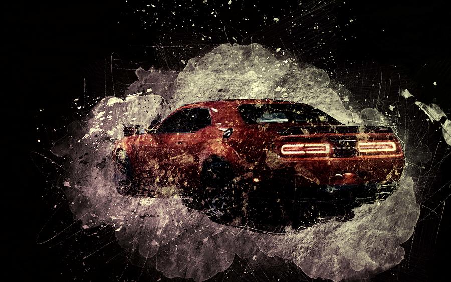 Dodge Challenger Srt Demon 2018 American Sports Car View Digital Art by ...