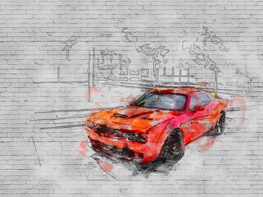 Dodge Challenger Srt Hellcat 2018 Cars Supercars Orange Tuning Artwork ...