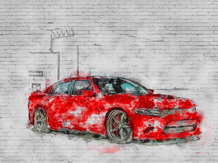 Dodge Charger Hellcat 2021 Front Exterior Red Sedan Tuning American ...