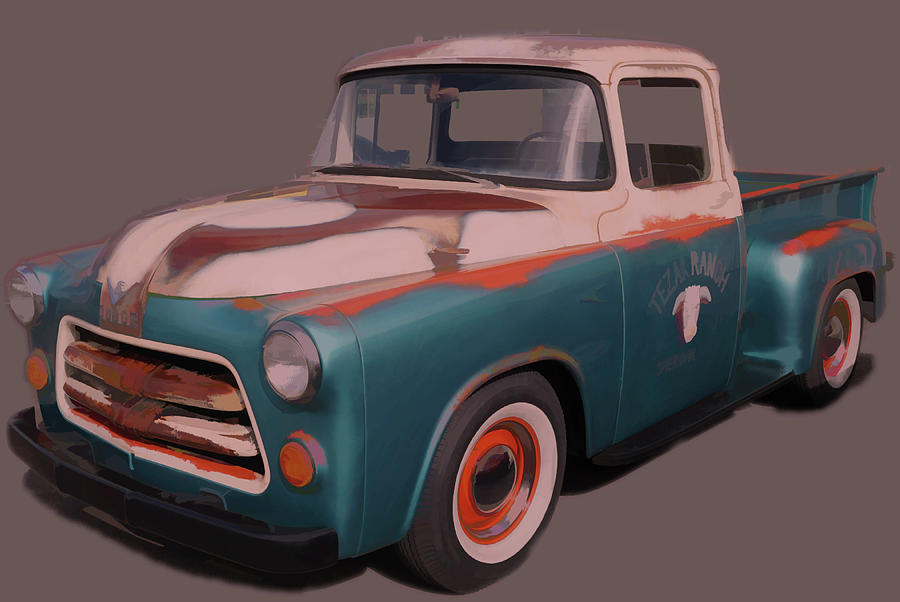 Dodge Truck Painted  Digital Art by Cathy Anderson