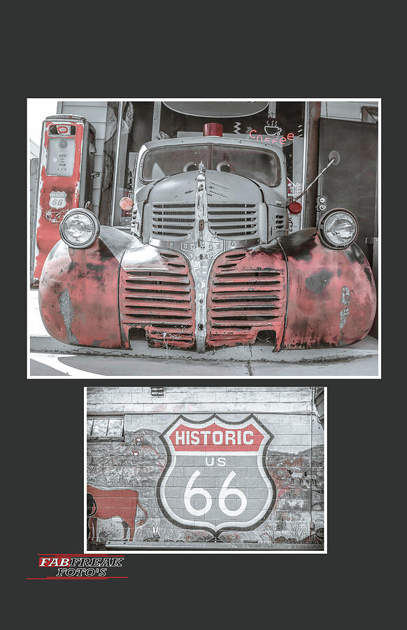 Dodge truck Rt66 collage Photograph by Darrell Foster
