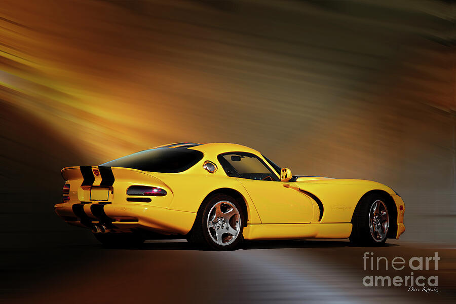 Viper Photograph - Dodge Viper STS  Rear View by Dave Koontz