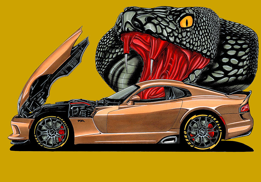 Dodge SRT Viper VX TA Drawing by Vladyslav Shapovalenko - Pixels