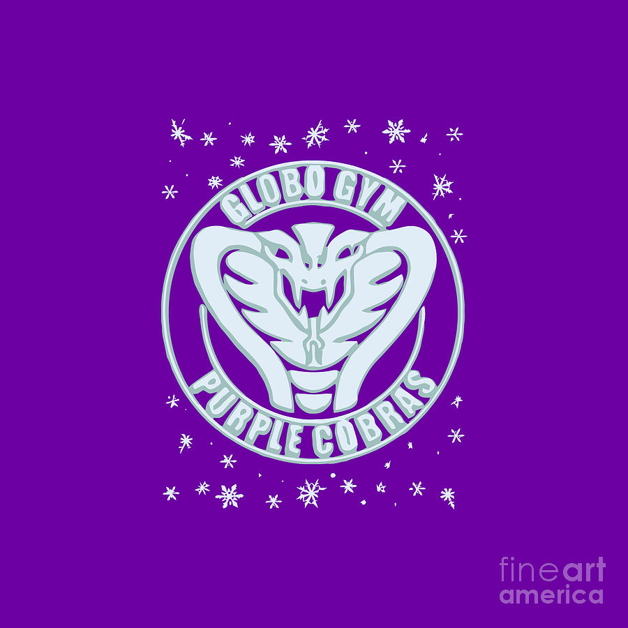 Dodgeball Globo Gym Purple Cobras Christmas Snow Logo Digital Art by