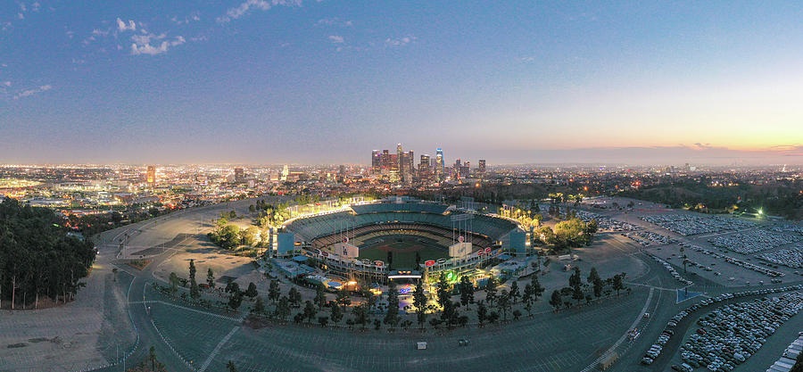 Dodger stadium with Los Angeles in the background Photograph by Josh  Fuhrman - Pixels