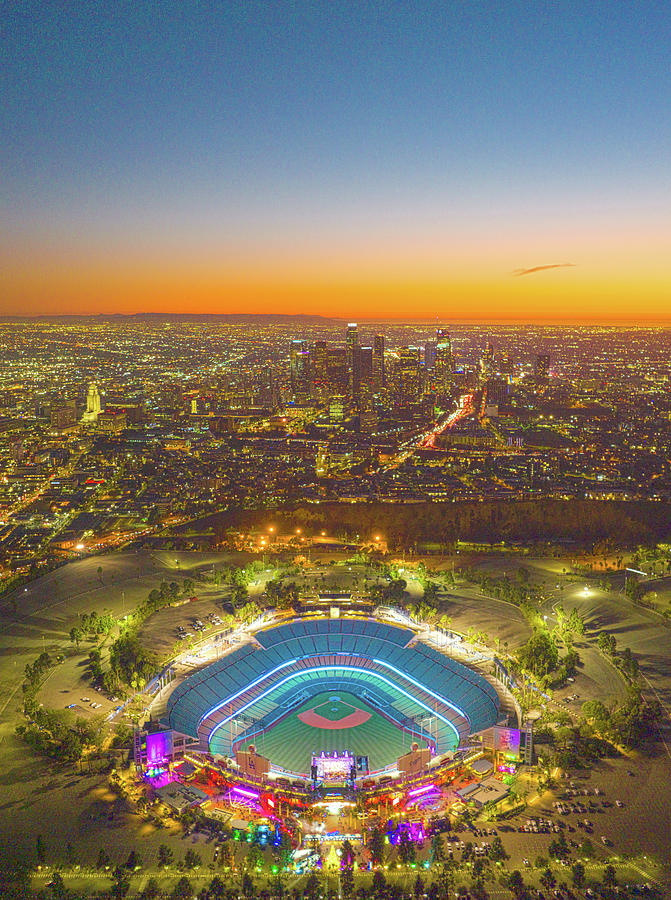 Dodger Stadium Lit Up For The Holidays Photograph