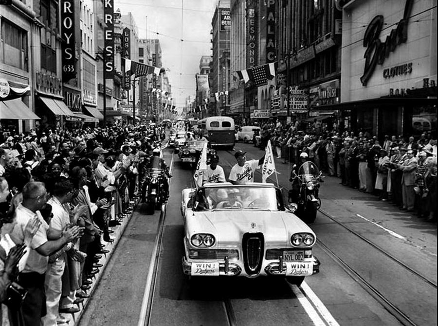Los Angeles Dodgers Digital Art - Dodgers Welcome parade in Los Angeles, 1958 by Dan Haraga