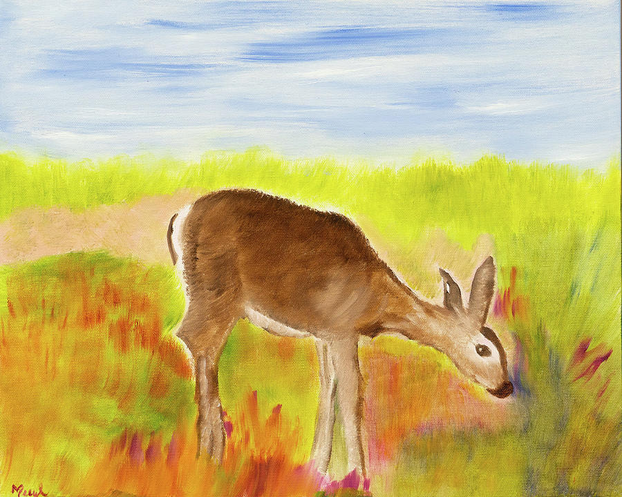 Doe A Deer Painting by Meryl Goudey