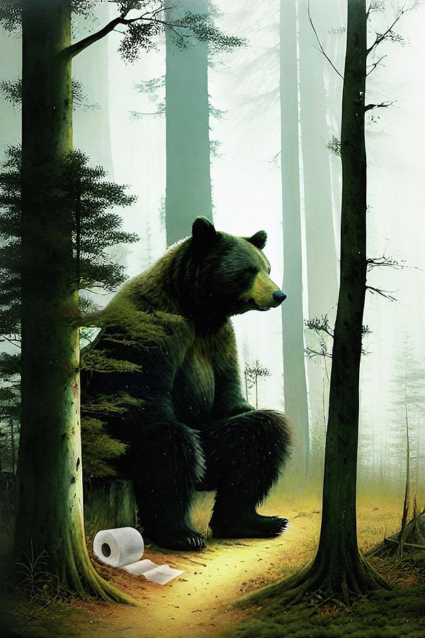 Does A Bear Go In The Woods Digital Art by David Dehner