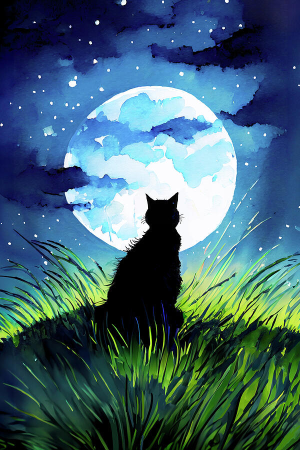 Does A Cat Sing To The Moon Digital Art by Mark Tisdale Does A Cat Sing To The Moon Digital Art by Mark Tisdale