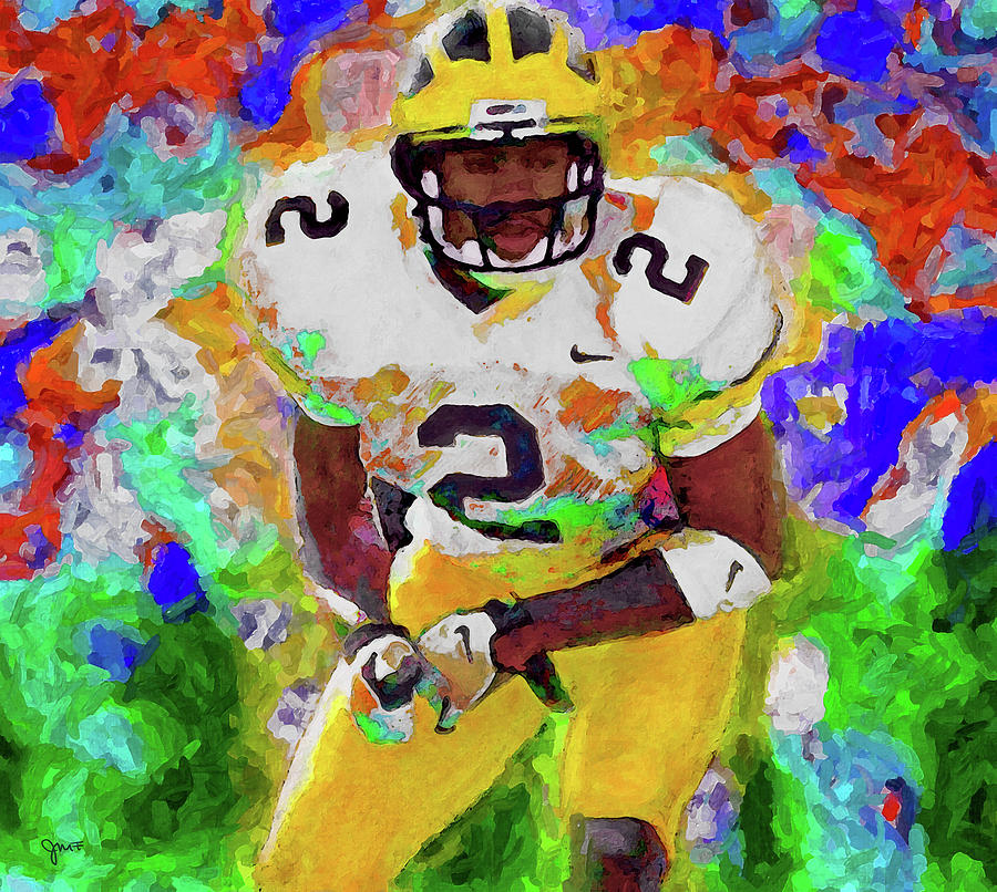 Charles Woodson Painting - Does It All by John Farr