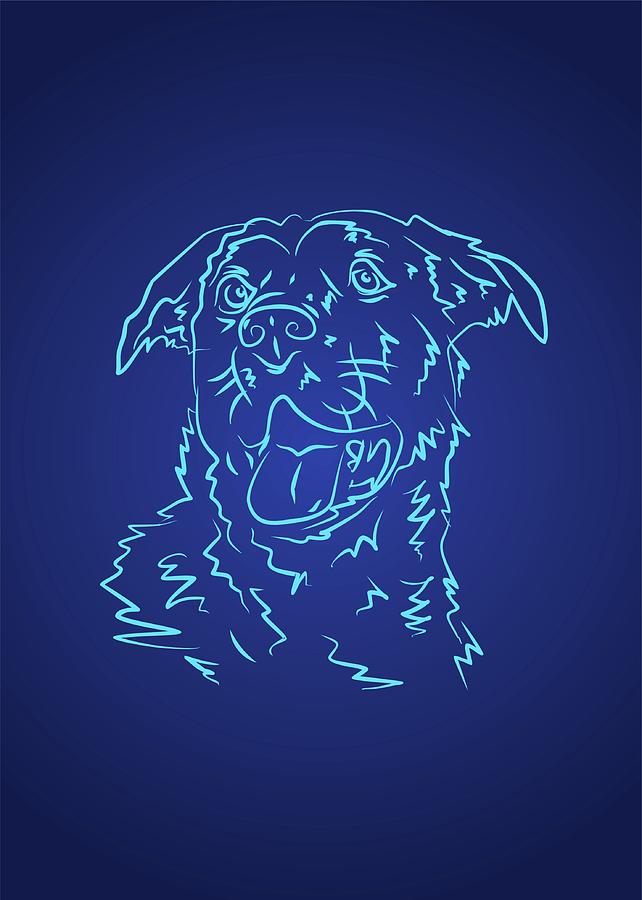 Dog 10a Blue Light Digital Art