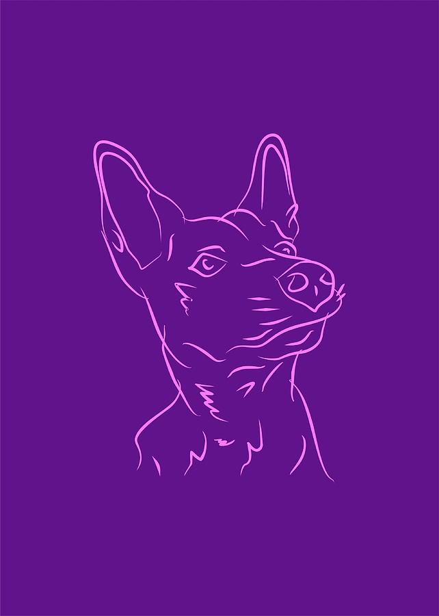 Dog 3b Purple Digital Art