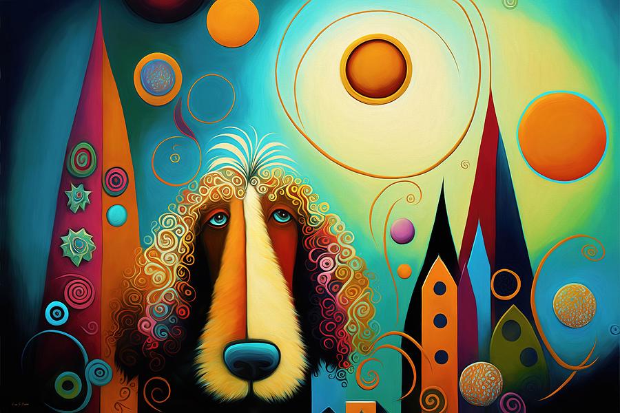 Dog Abstract - Ted Digital Art by Lisa S Baker